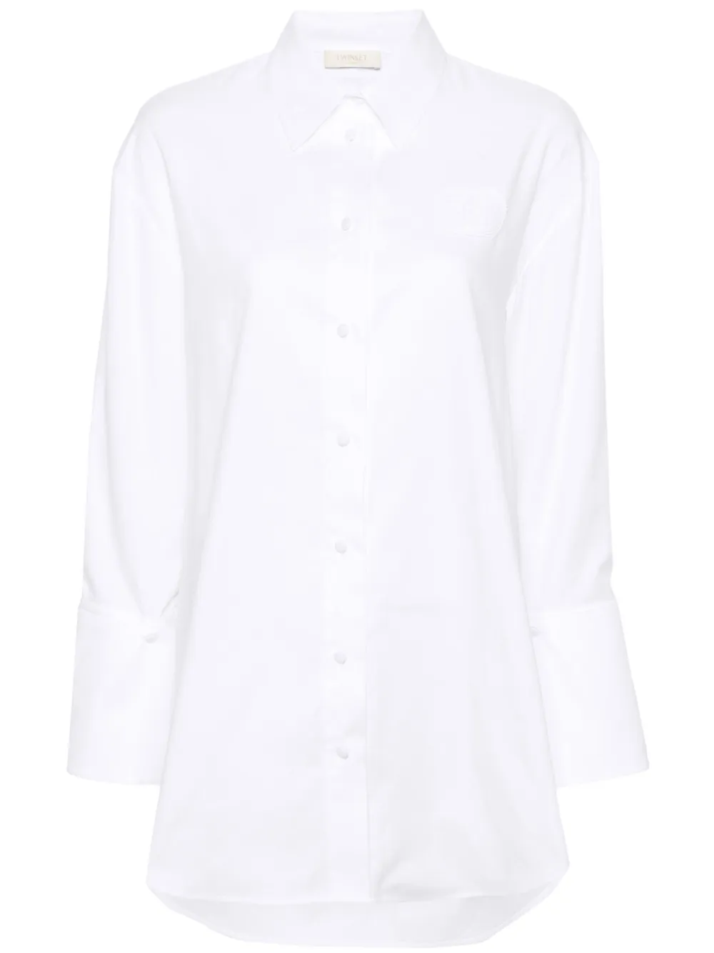 Рубашка с нашивкой-логотипом и съемными манжетами TWINSET, белый
Рубашка с нашивкой-логотипом и съемными манжетами TWINSET, белый