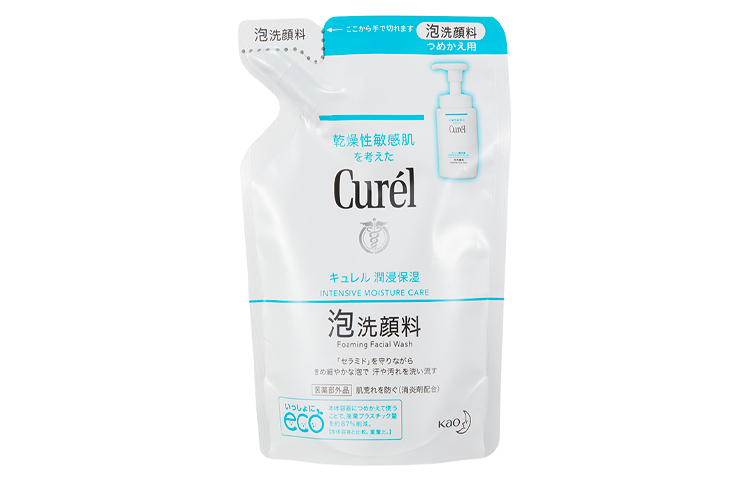 KERUN увлажняющая очищающая пенка для успокоения, увлажнения, контроля жира и очищения сухой чувствительной кожи 130ml Curél