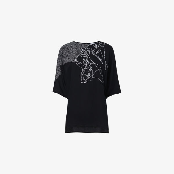 Футболка Leem с цветочной вышивкой, черный
Футболка Leem с цветочной вышивкой, черный