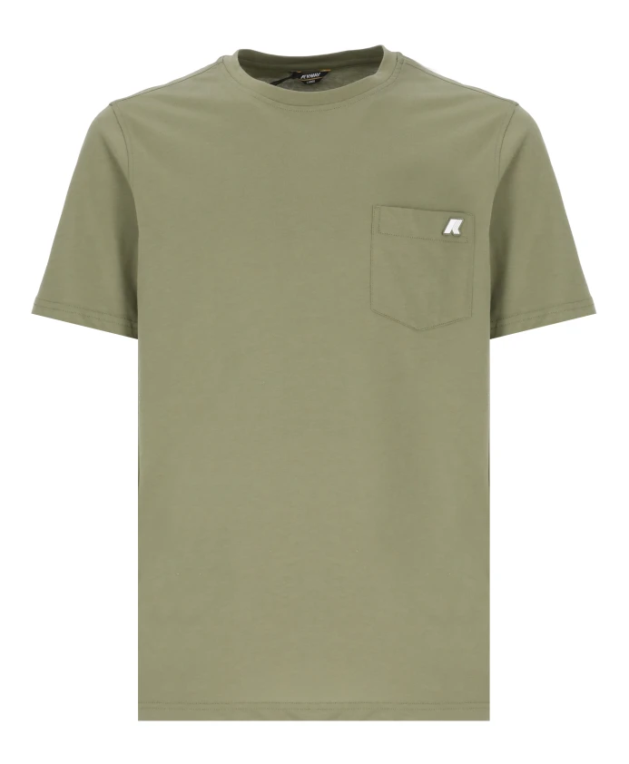 Зеленая хлопковая футболка с нагрудным карманом K-Way, зеленый
Зеленая хлопковая футболка с нагрудным карманом K-Way, зеленый