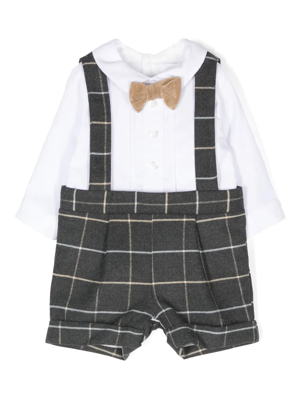 Ромпер в клетку Windowpane Patachou, белый 
Ромпер в клетку Windowpane Patachou, белый