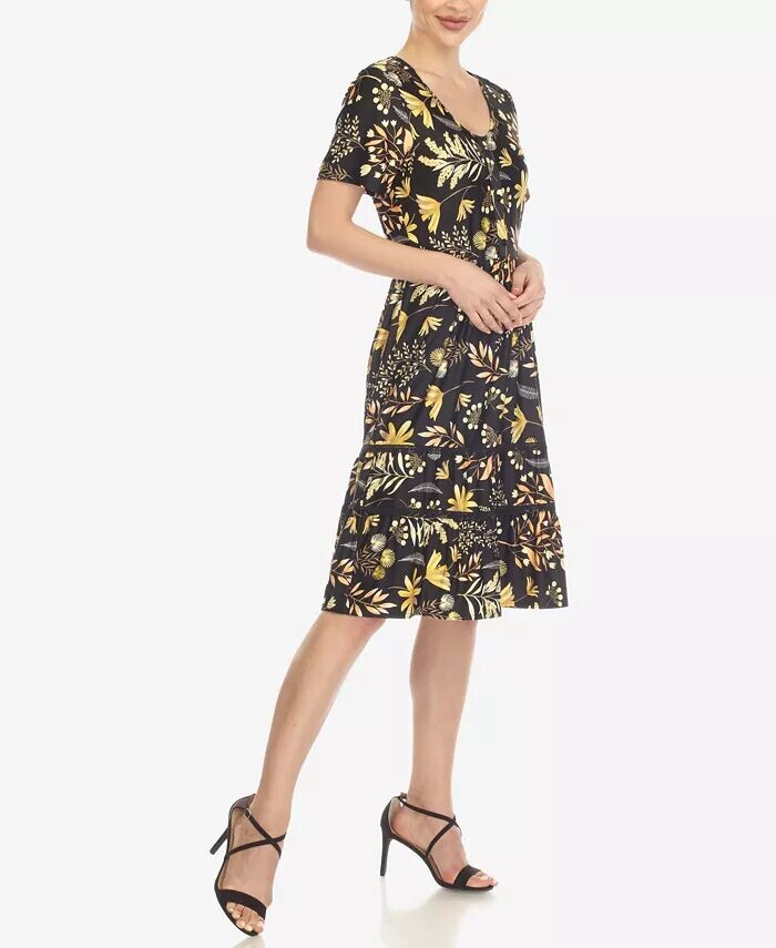 Женское платье длиной до колена с короткими рукавами и цветочным принтом White Mark, черный
Женское платье длиной до колена с короткими рукавами и цветочным принтом White Mark, черный