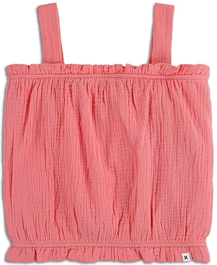 Хлопковая майка из марли для девочек постарше Hurley, оранжевый 
Хлопковая майка из марли для девочек постарше Hurley, оранжевый