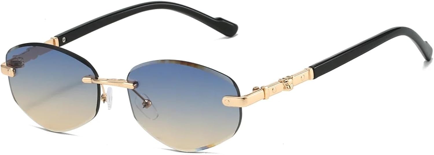 Модные безободковые металлические солнцезащитные очки в форме многоугольника для женщин, очки для вождения, стильные солнцезащитные очки с градиентным переходом для пляжа TKKTLLT, Gold Blue Yellow
Модные безободковые металлические солнцезащитные очки в форме многоугольника для женщин, очки для вождения, стильные солнцезащитные очки с градиентным переходом для пляжа TKKTLLT, Gold Blue Yellow