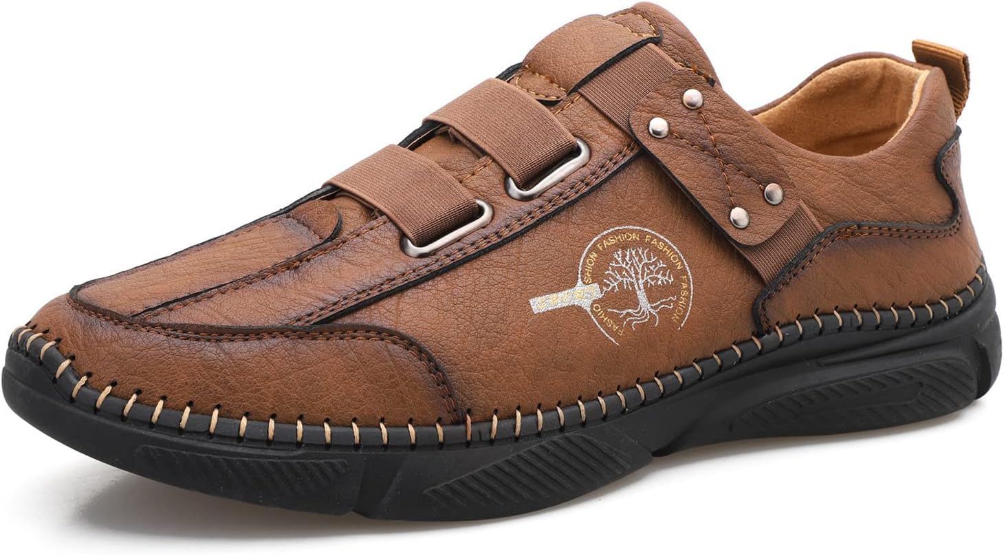 Мужские повседневные кожаные лоферы с ручной строчкой Ugoselec, коричневый
Мужские повседневные кожаные лоферы с ручной строчкой Ugoselec, коричневый