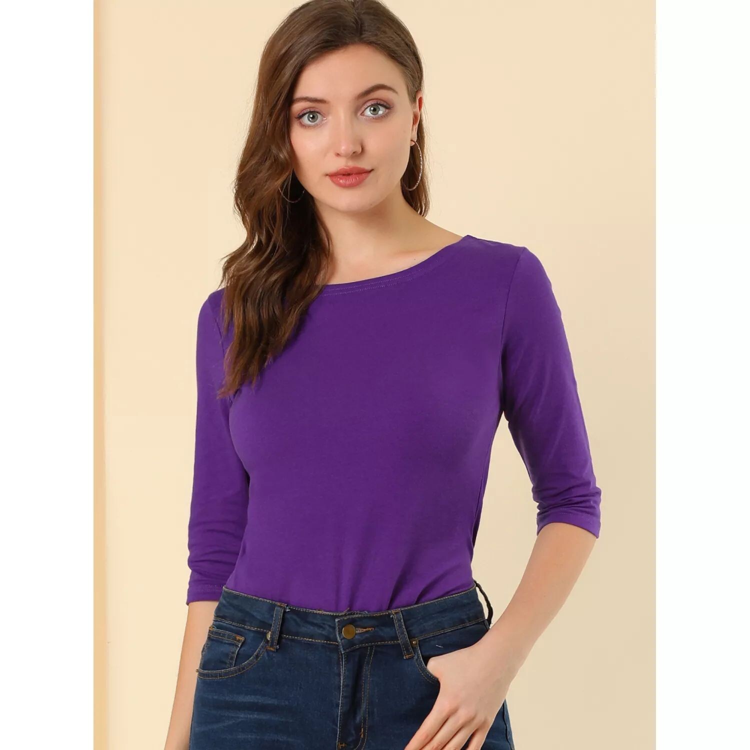 Женская классическая футболка узкого кроя с рукавами до локтя и вырезом лодочкой ALLEGRA K, темно-зеленый
Женская классическая футболка узкого кроя с рукавами до локтя и вырезом лодочкой ALLEGRA K, темно-зеленый