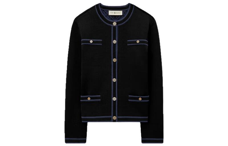 TORY BURCH Трикотажный свитер для женщин, черный, круглый вырез, умеренная посадка
TORY BURCH Трикотажный свитер для женщин, черный, круглый вырез, умеренная посадка