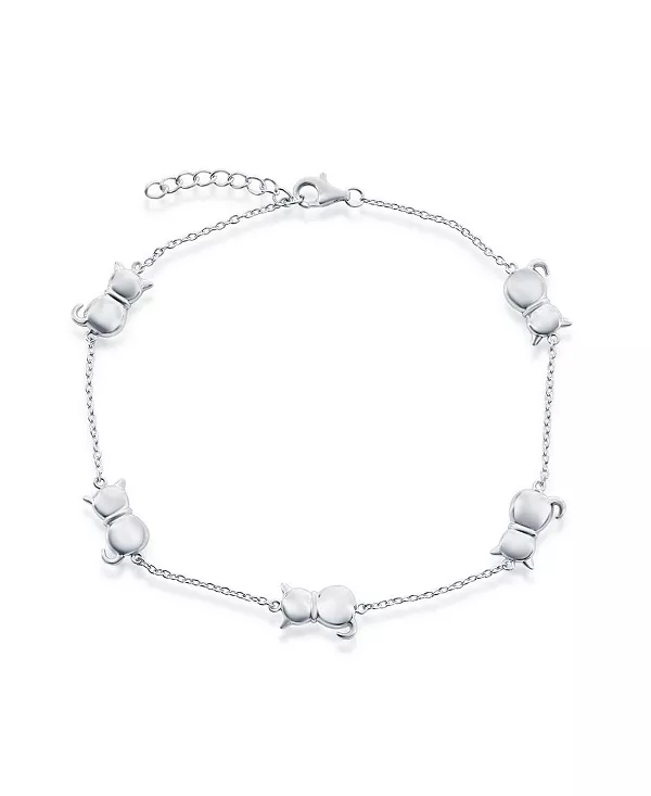 Серебряный браслет на лодыжку с изображением кошек по двору Simona, silver
Серебряный браслет на лодыжку с изображением кошек по двору Simona, silver