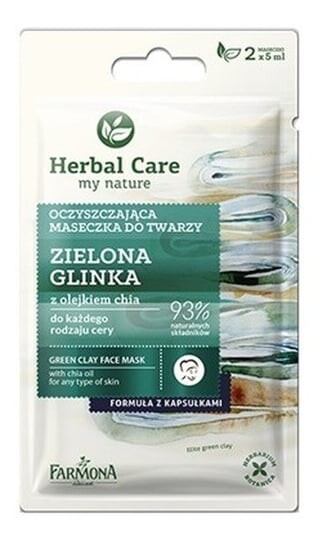 Очищающая маска с зеленой глиной и маслом чиа, 2x5 мл Farmona, Herbal Care
Очищающая маска с зеленой глиной и маслом чиа, 2x5 мл Farmona, Herbal Care