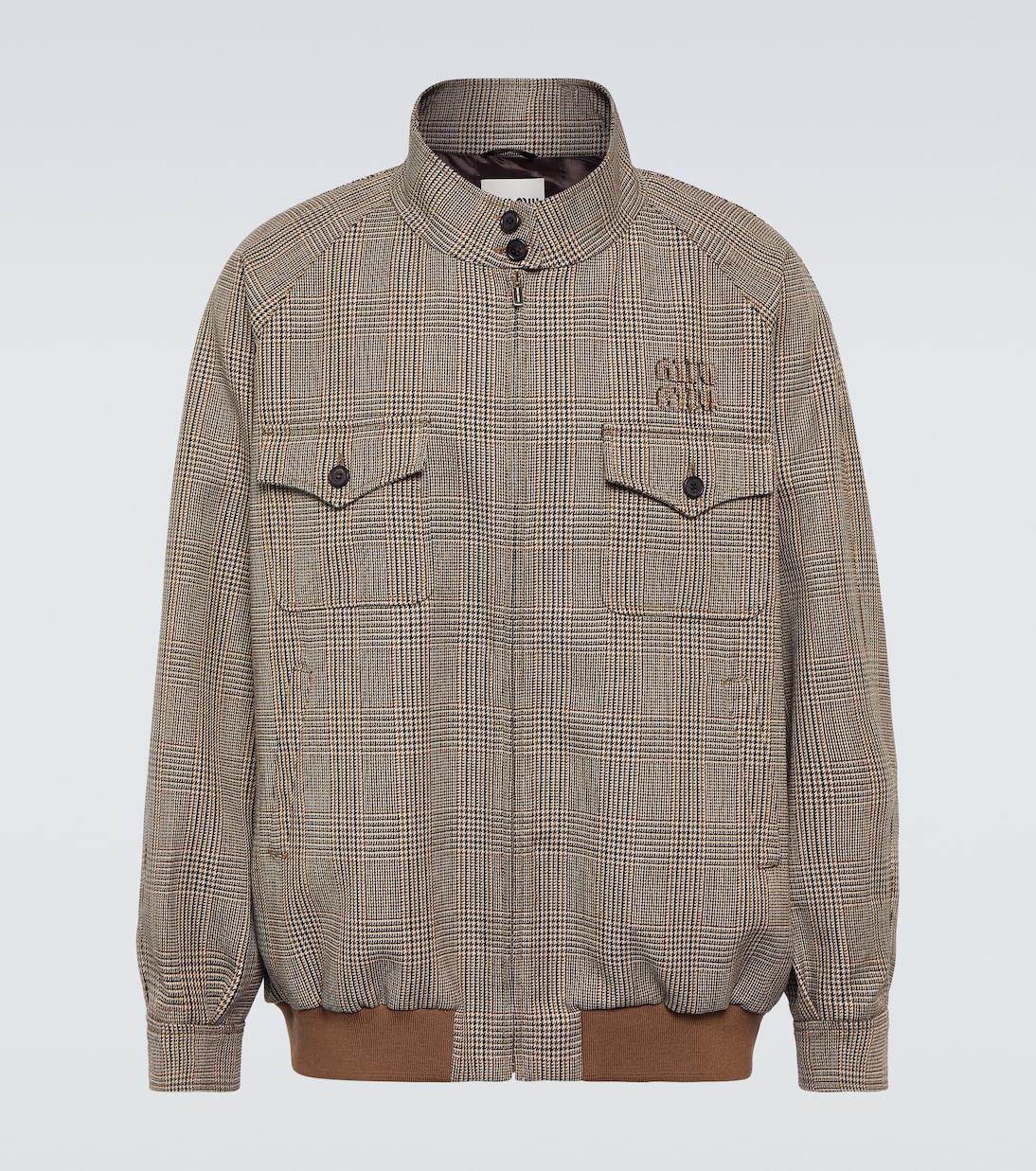 Принц Уэльский шерстяной блузон Miu Miu, Tabacco
Принц Уэльский шерстяной блузон Miu Miu, Tabacco