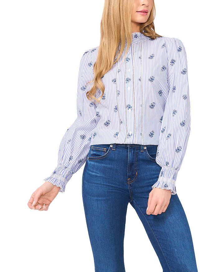 Рубашка с отделкой рюшами CeCe, синий
Рубашка с отделкой рюшами CeCe, синий