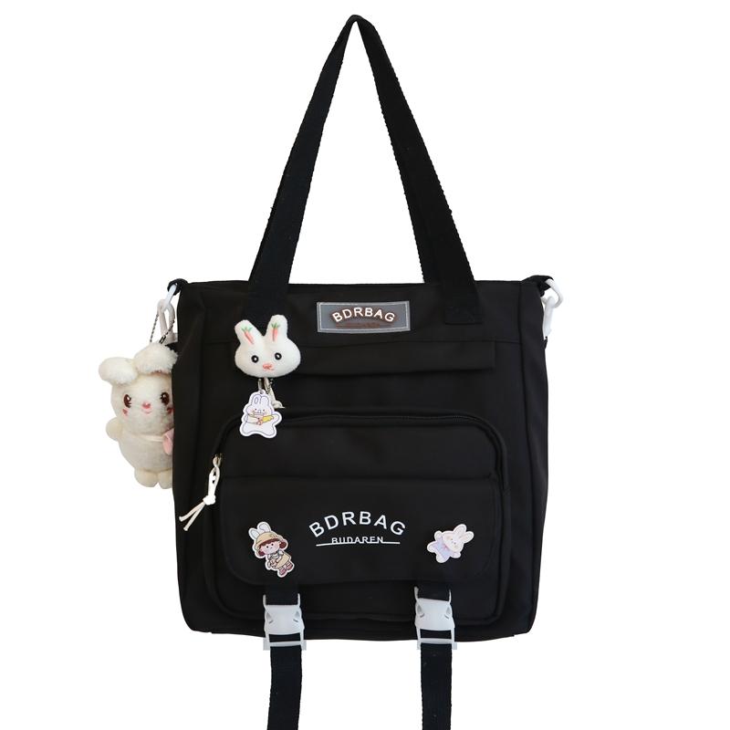 Deli Bear Нейлоновый рюкзак женский, Black Shoulder Bag with Rabbit Charm
Deli Bear Нейлоновый рюкзак женский, Black Shoulder Bag with Rabbit Charm