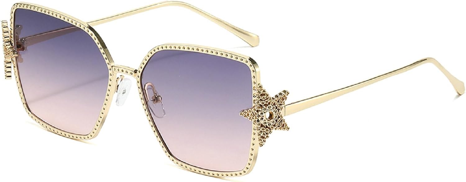 Ретро-солнцезащитные очки квадратной формы для женщин в стиле 90-х, модные большие солнцезащитные очки в золотистой металлической оправе с защитой от УФ-излучения UV400 mincl, Purple
Ретро-солнцезащитные очки квадратной формы для женщин в стиле 90-х, модные большие солнцезащитные очки в золотистой металлической оправе с защитой от УФ-излучения UV400 mincl, Purple