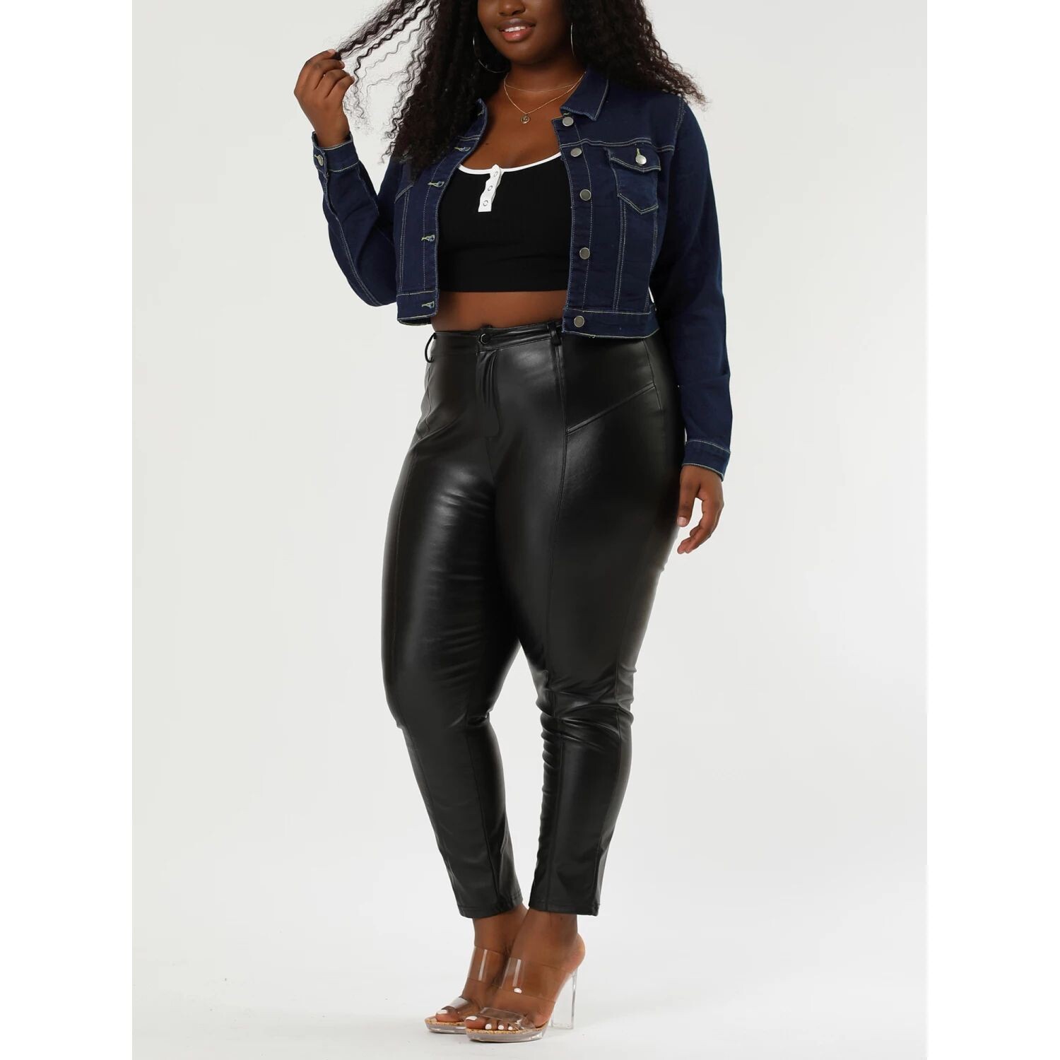 Женские джинсовые пуговицы больших размеров, модные укороченные джинсовые куртки Agnes Orinda, синий
Женские джинсовые пуговицы больших размеров, модные укороченные джинсовые куртки Agnes Orinda, синий