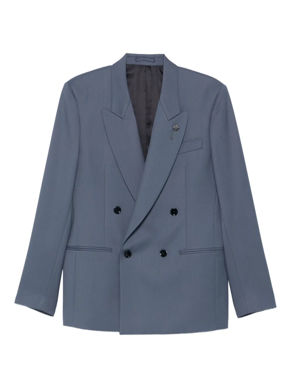 Двубортный шерстяной пиджак Lardini, синий
Двубортный шерстяной пиджак Lardini, синий