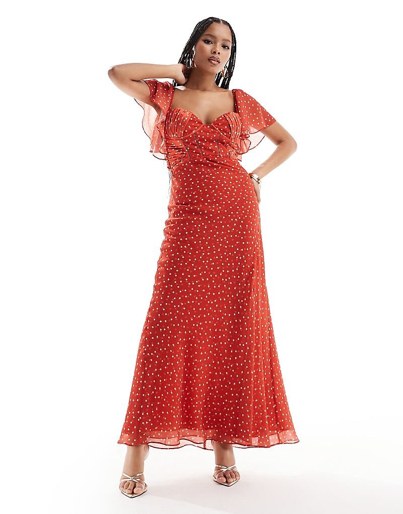 ASOS DESIGN – Асимметричное платье макси из атласа и шифона в мелкий горошек, с корсетной деталью и развевающимися рукавами
ASOS DESIGN – Асимметричное платье макси из атласа и шифона в мелкий горошек, с корсетной деталью и развевающимися рукавами