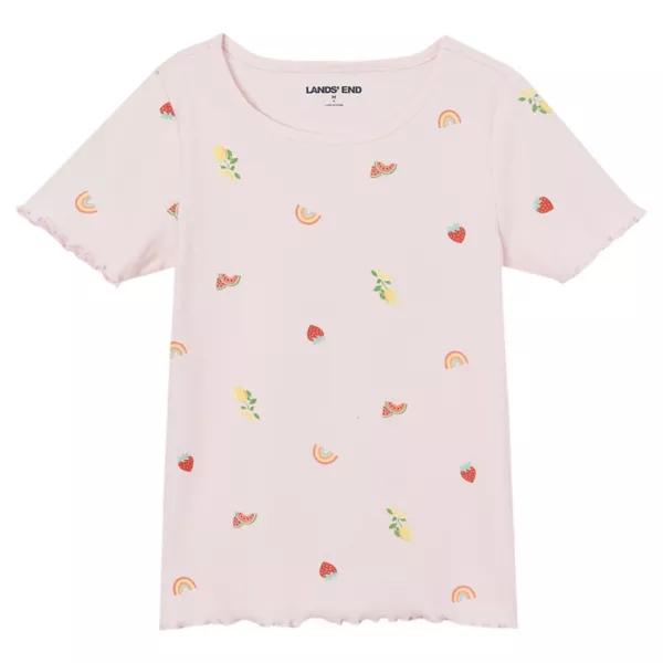 Футболка с короткими рукавами и ребристым узором для девочек 2–16 лет Lands' End, цвет fruity rainbows 
Футболка с короткими рукавами и ребристым узором для девочек 2–16 лет Lands' End, цвет fruity rainbows