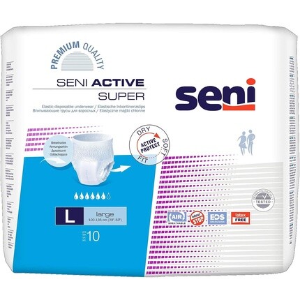 Трусики Seni Active Super Large для лечения недержания — упаковка из 10 шт.
Трусики Seni Active Super Large для лечения недержания — упаковка из 10 шт.