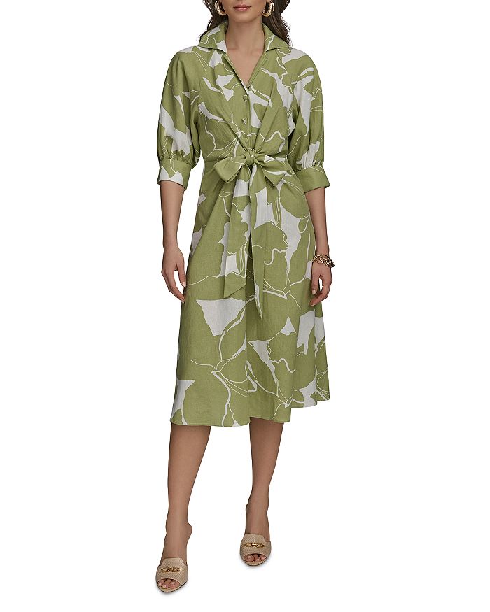 Платье с поясом и цветочным принтом Donna Karan, зеленый
Платье с поясом и цветочным принтом Donna Karan, зеленый