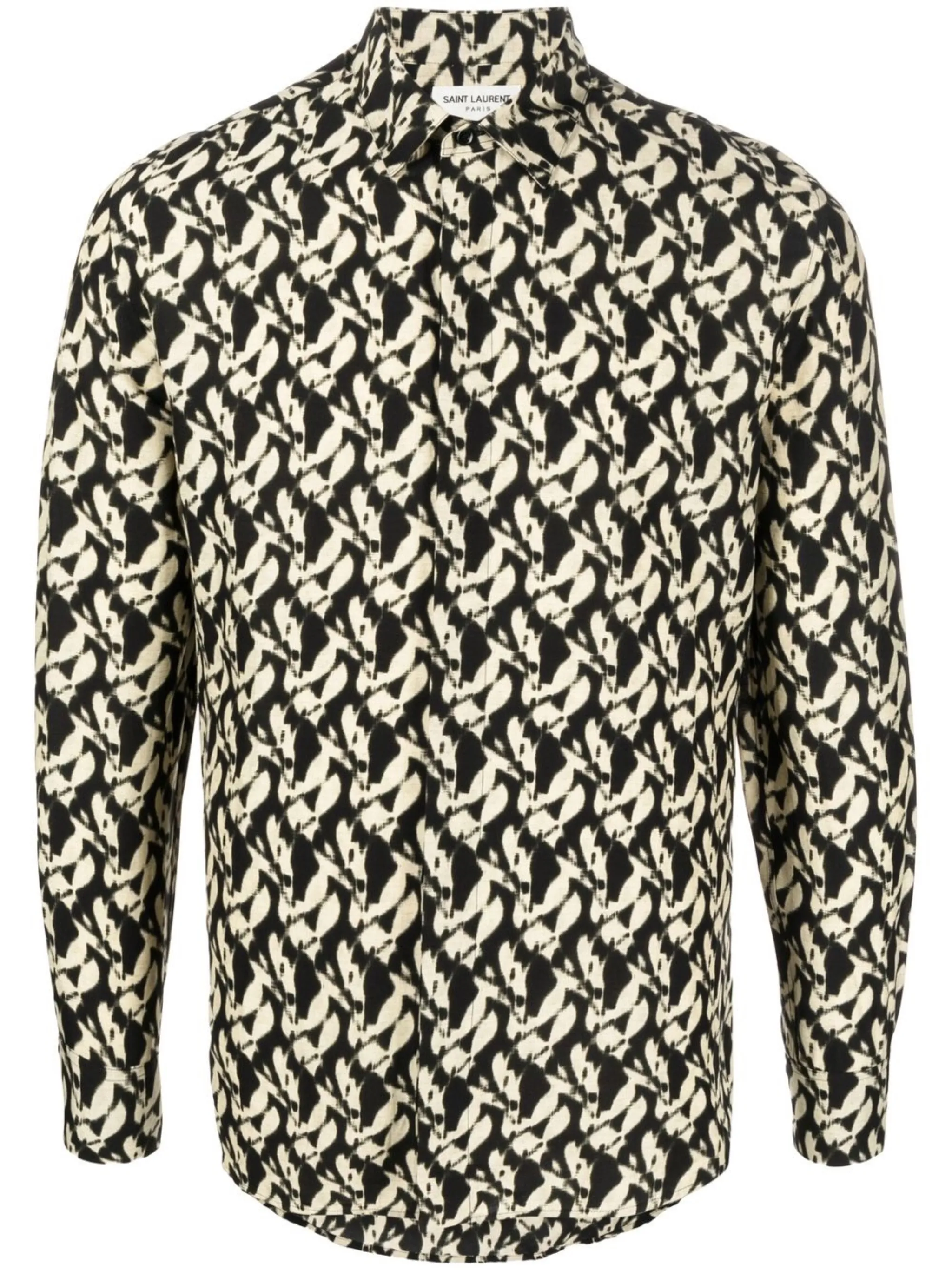 Рубашка с абстрактным принтом Saint Laurent, черный
Рубашка с абстрактным принтом Saint Laurent, черный