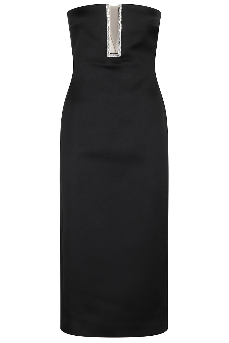 Платье миди с прямоугольными кристаллами и вышивкой David Koma, черный
Платье миди с прямоугольными кристаллами и вышивкой David Koma, черный