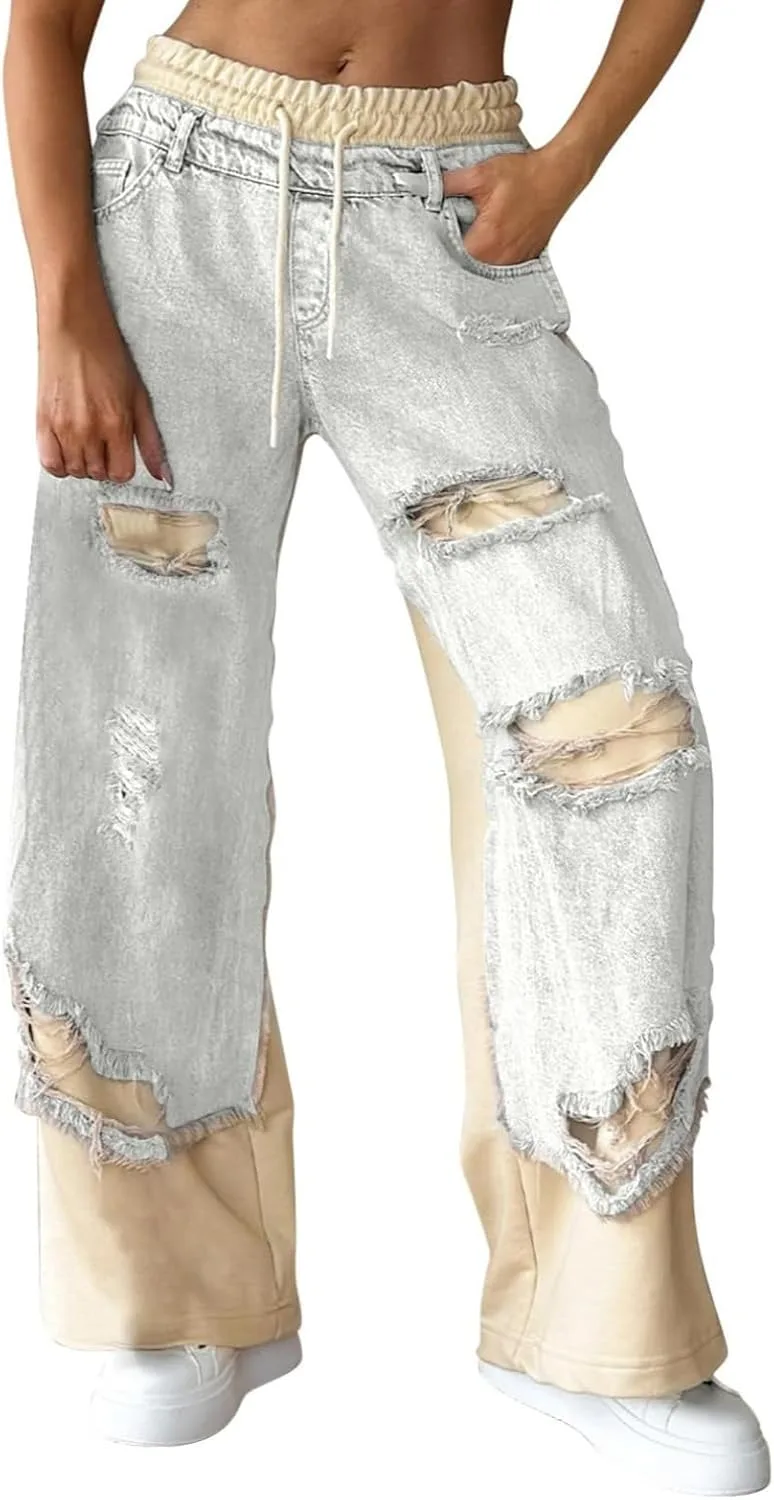 Рваные джинсы женские High Waisted Distressed Wide Leg с Drawstring Tazeap
Рваные джинсы женские High Waisted Distressed Wide Leg с Drawstring Tazeap