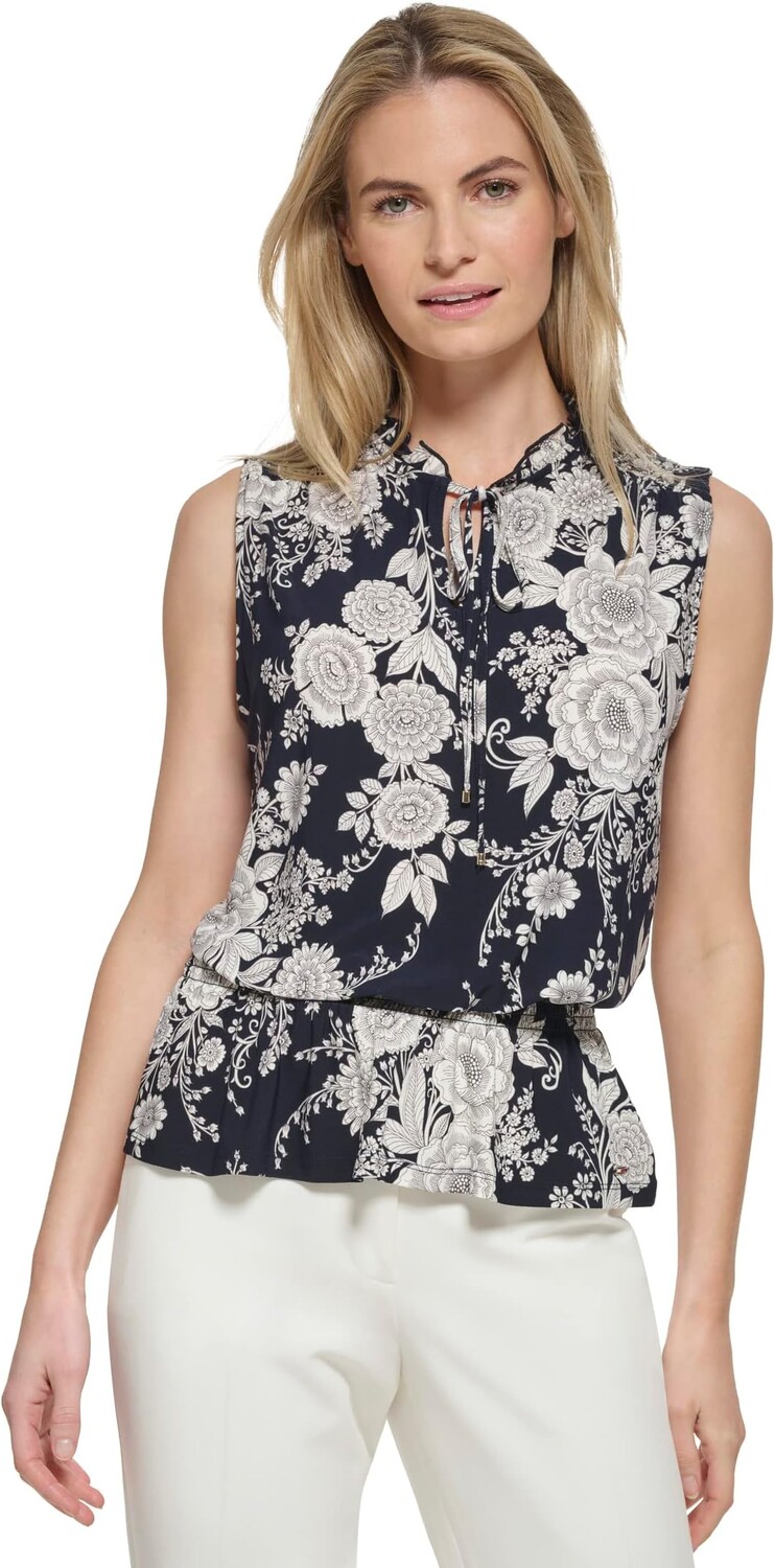 Пуловер Tommy Hilfiger Printed Knit Blouse with Neck Tie, цвет Midnight/Ivory
Пуловер Tommy Hilfiger Printed Knit Blouse with Neck Tie, цвет Midnight/Ivory