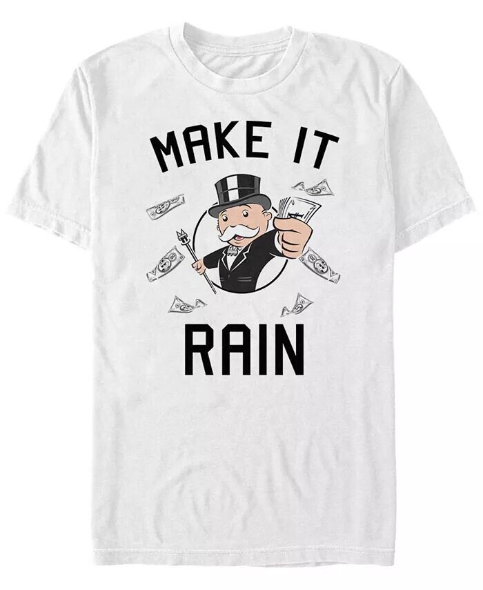 Футболка с коротким рукавом для мужчин «Monopoly Make It Rain» Fifth Sun, белый 
Футболка с коротким рукавом для мужчин «Monopoly Make It Rain» Fifth Sun, белый