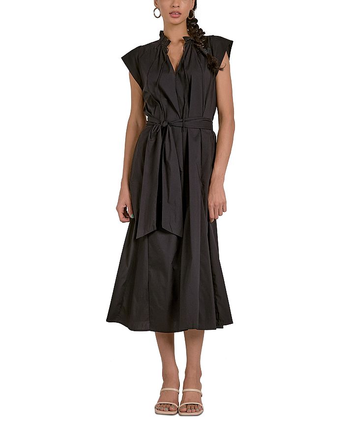 Платье миди с разрезом и V-образным вырезом на каплевидных рукавах Elan, черный
Платье миди с разрезом и V-образным вырезом на каплевидных рукавах Elan, черный