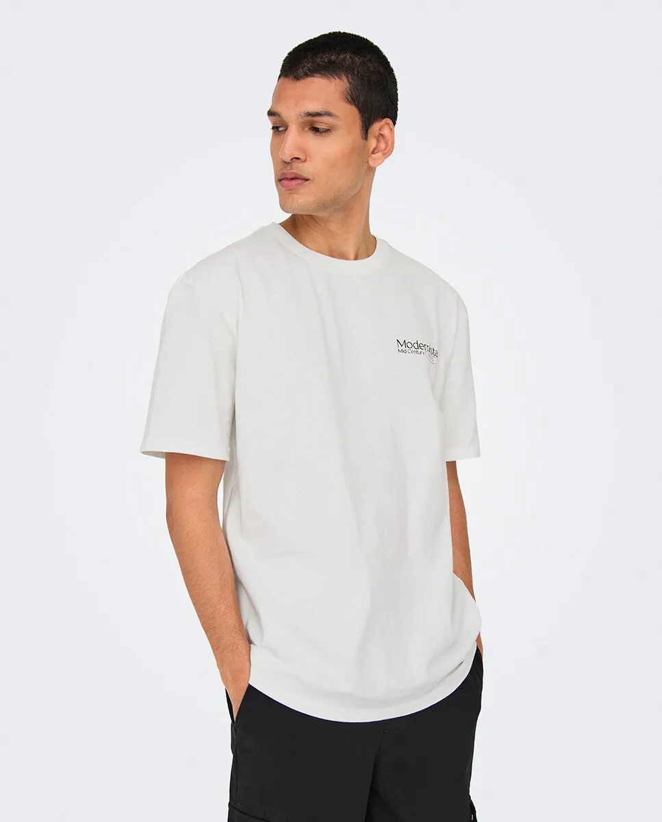 Мужская футболка свободного кроя с коротким рукавом Only & Sons, белый
Мужская футболка свободного кроя с коротким рукавом Only & Sons, белый