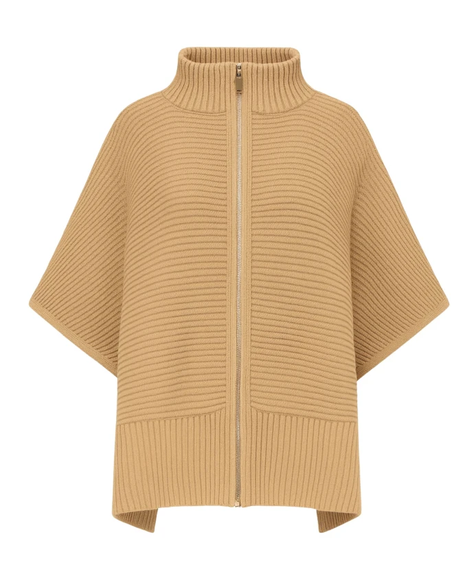 Вязаная куртка-пончо верблюжьего цвета Twinset, коричневый
Вязаная куртка-пончо верблюжьего цвета Twinset, коричневый