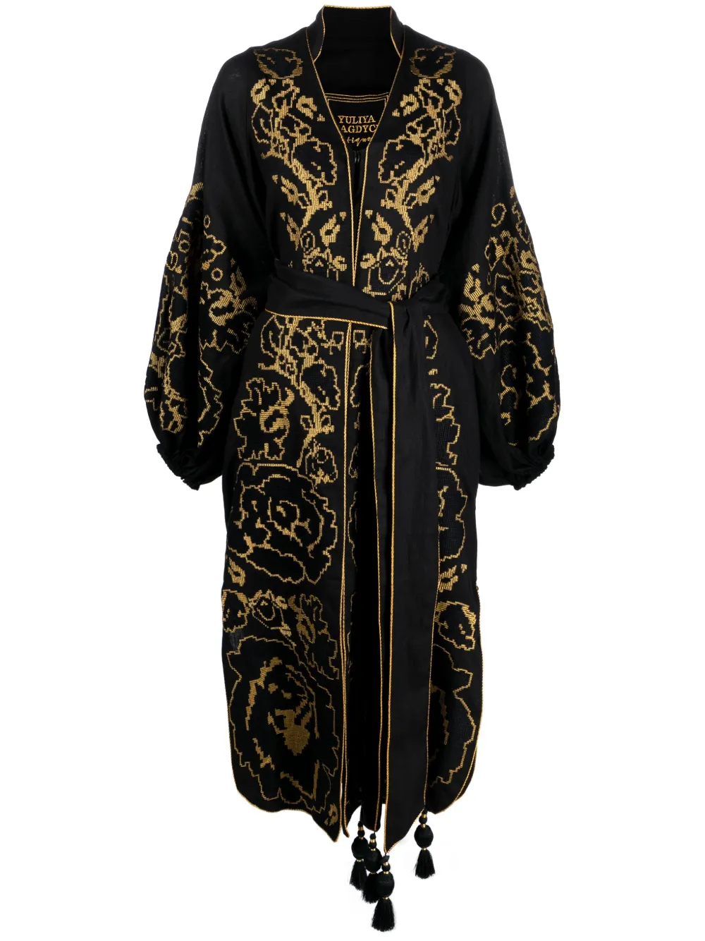 Платье с цветочной вышивкой и поясом Yuliya Magdych, черный
Платье с цветочной вышивкой и поясом Yuliya Magdych, черный