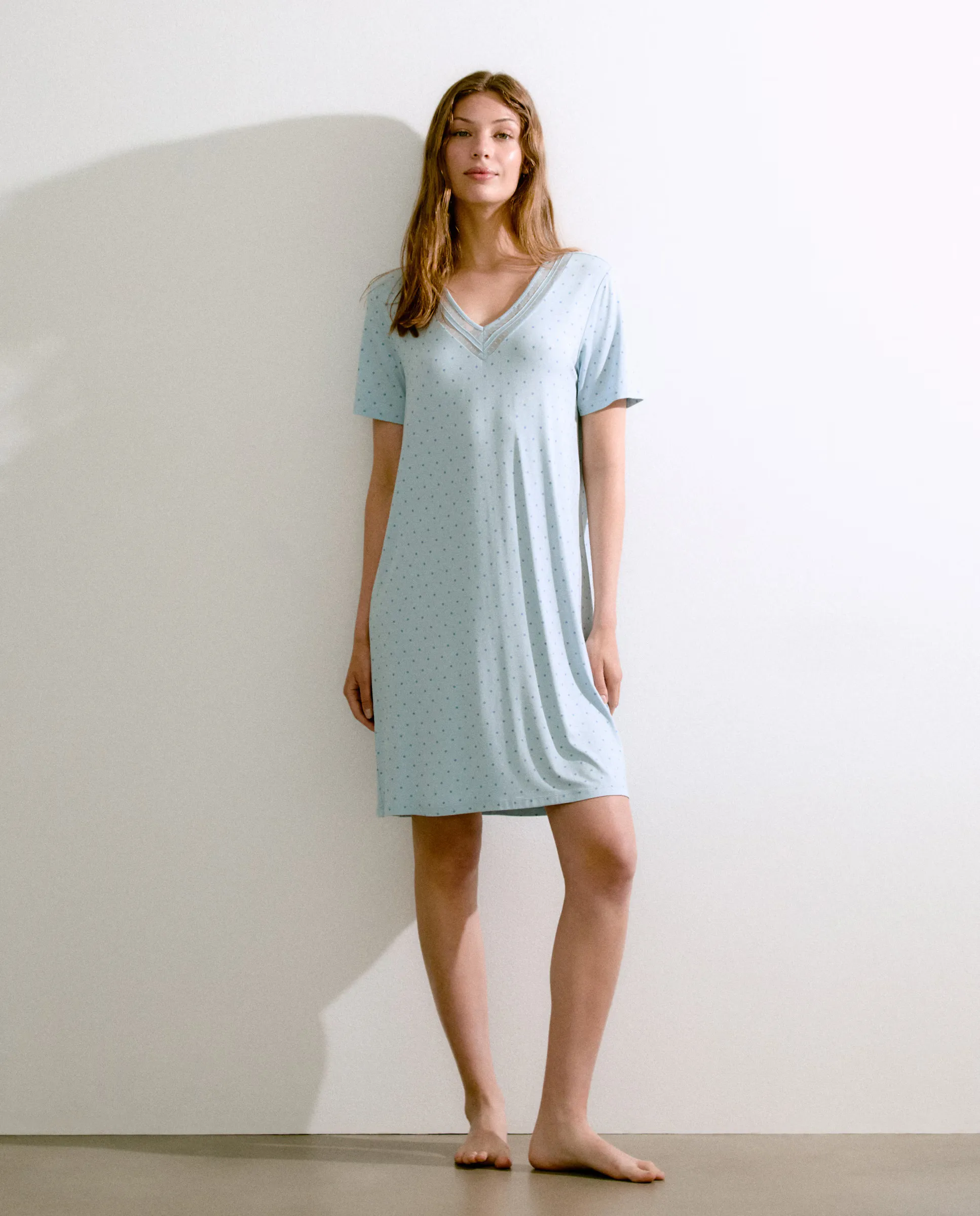 Короткий ночнушка с рюшами Énfasis, цвет Cerúleo
Короткий ночнушка с рюшами Énfasis, цвет Cerúleo