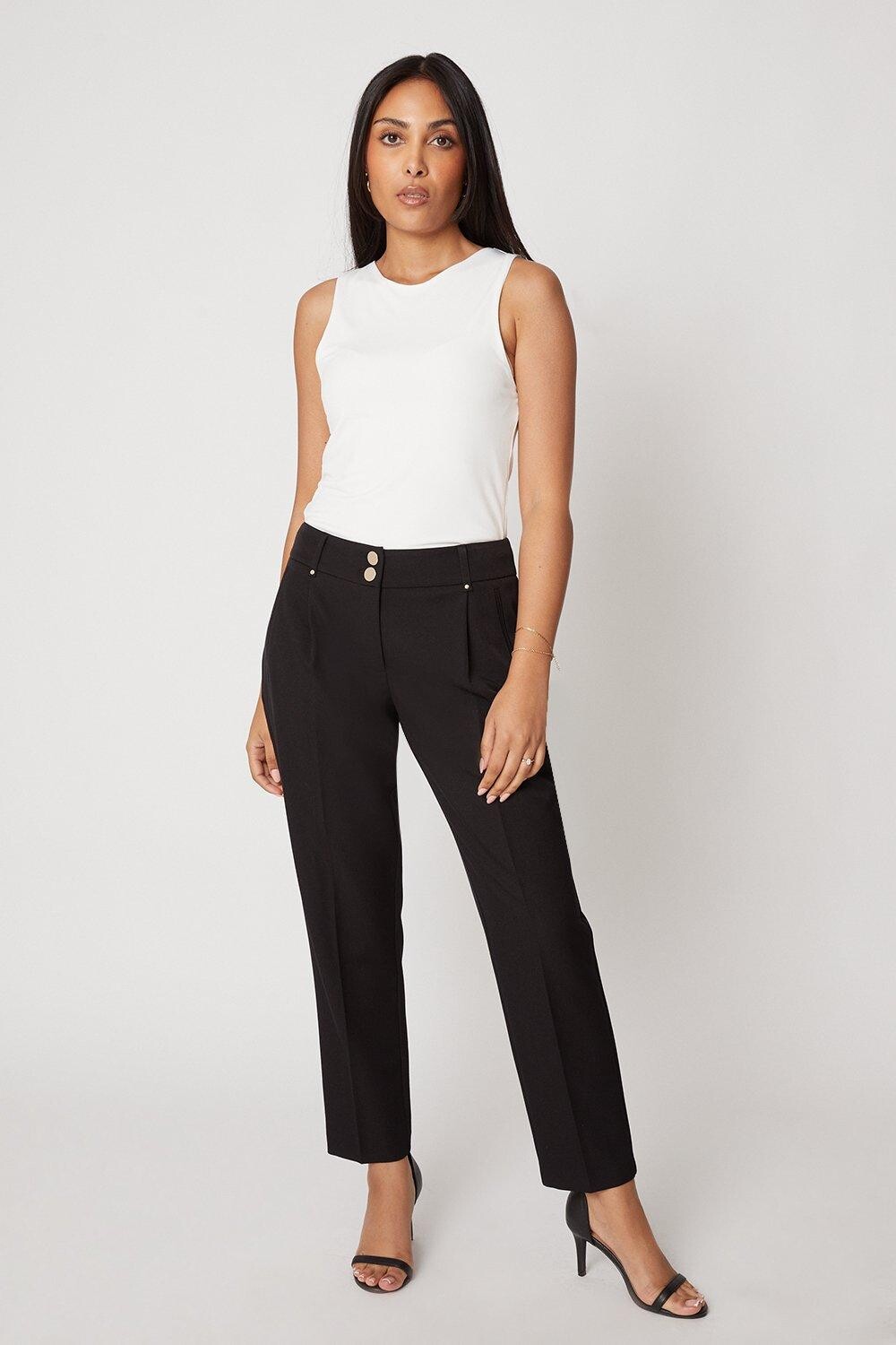 Черные элегантные зауженные брюки Petite Wallis, черный
Черные элегантные зауженные брюки Petite Wallis, черный