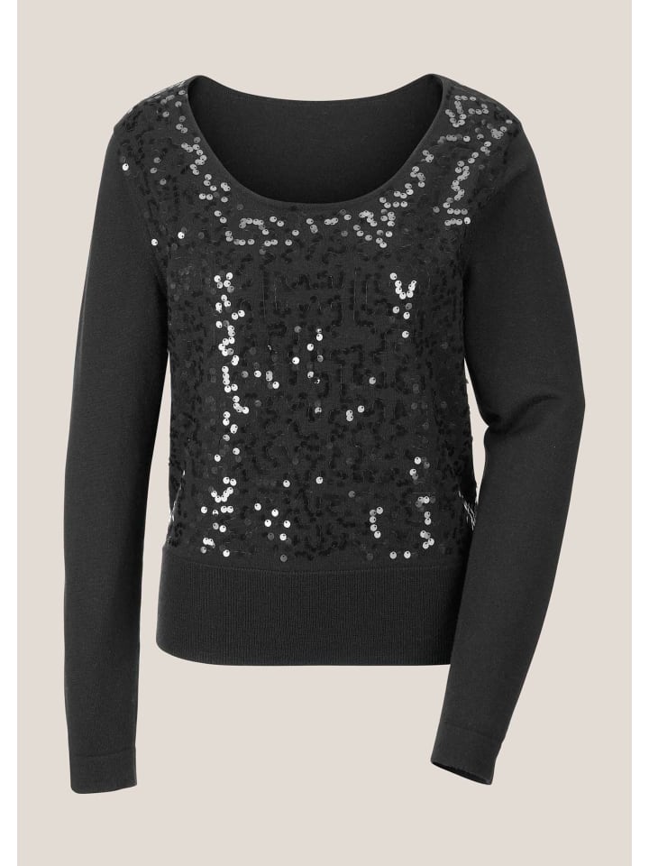 MADELEINE Свитер с круглым вырезом и пайетками, черный
MADELEINE Свитер с круглым вырезом и пайетками, черный