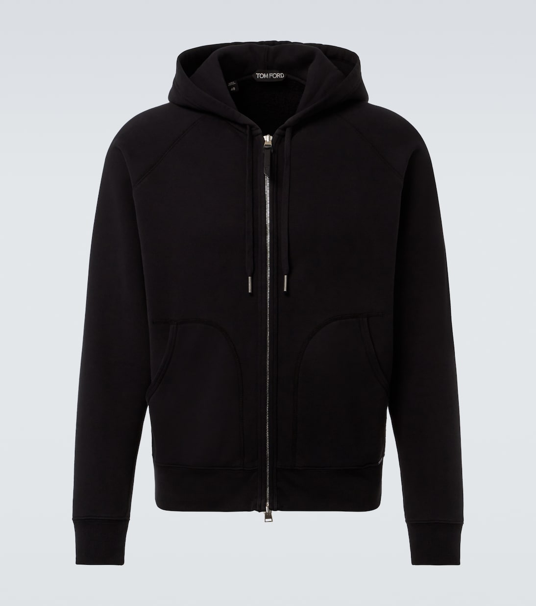 Хлопковый джерси худи на молнии Tom Ford, черный
Хлопковый джерси худи на молнии Tom Ford, черный