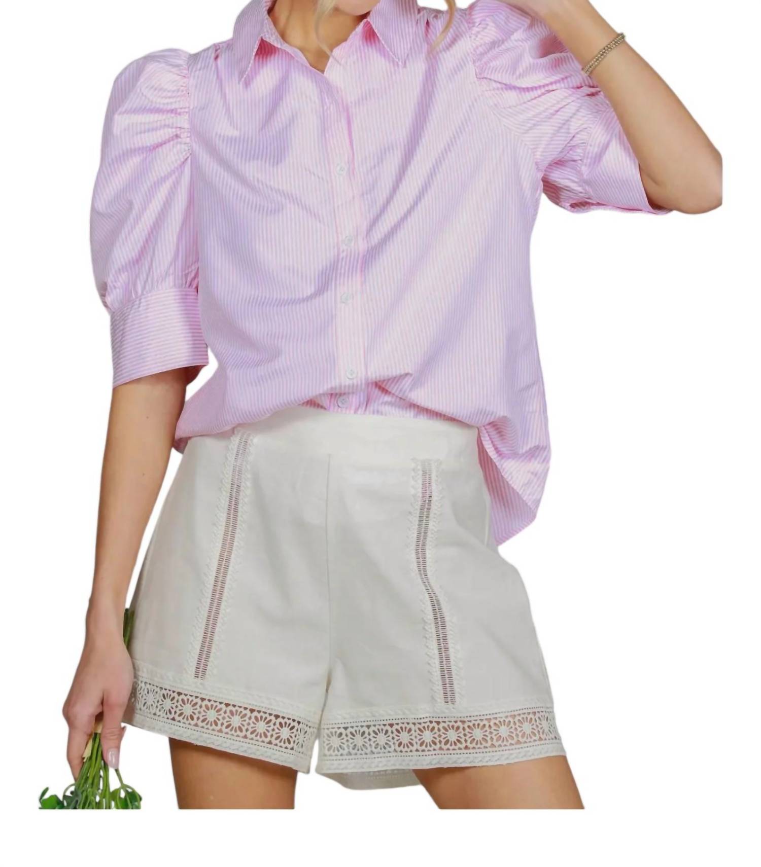 Топ в полоску с рукавами-фонариками розового цвета Lovesoft
Топ в полоску с рукавами-фонариками розового цвета Lovesoft