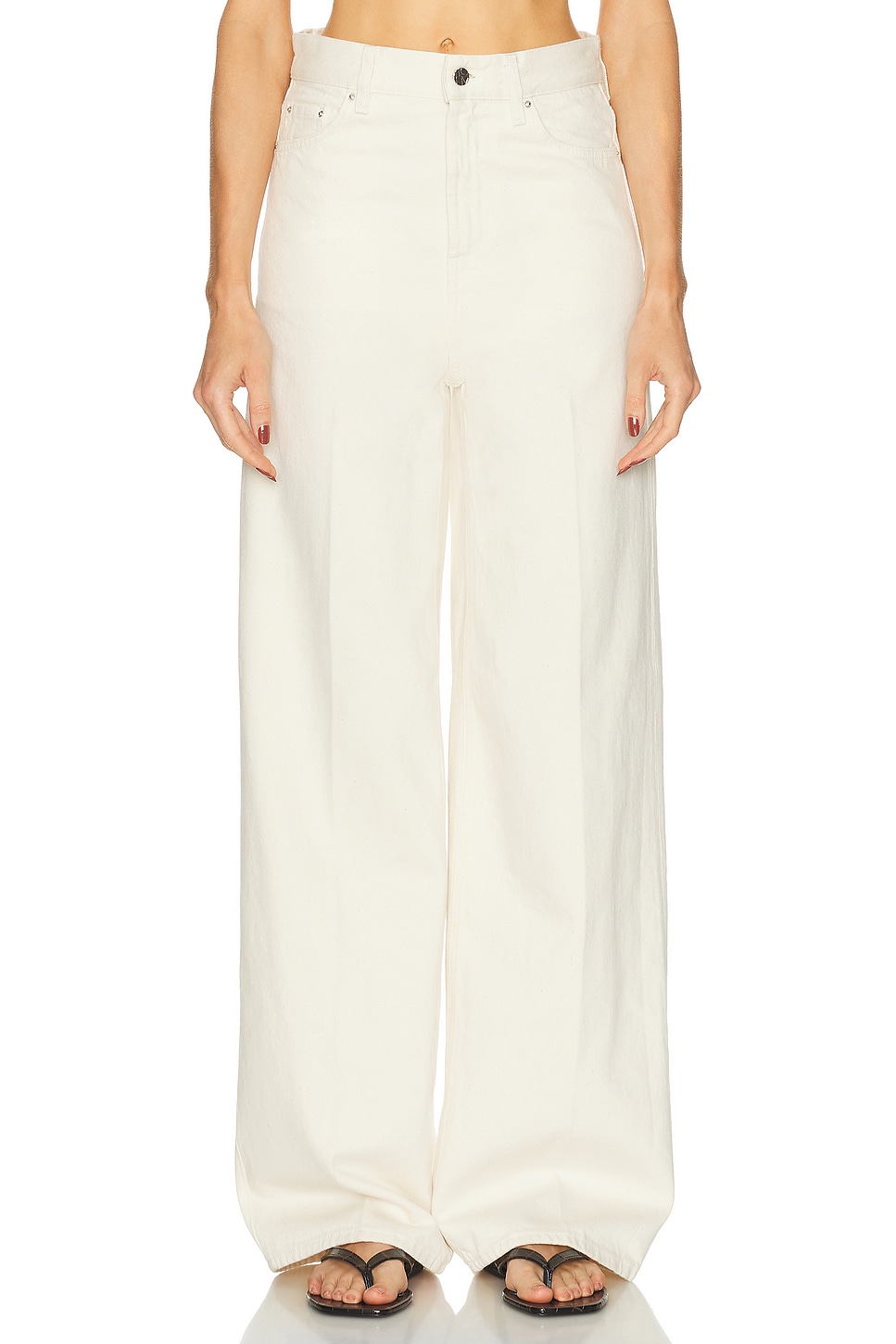 Высокие брюки с широкими штанинами Toteme, Ecru
Высокие брюки с широкими штанинами Toteme, Ecru