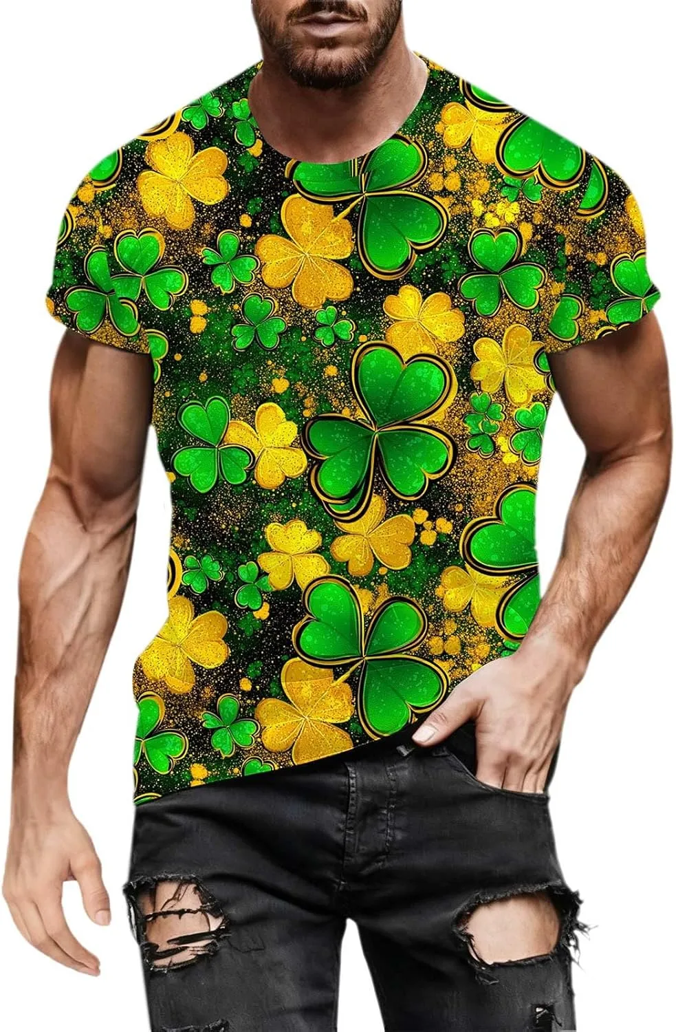 Мужская футболка с принтом клевера St. Patrick's Day, короткий рукав
Мужская футболка с принтом клевера St. Patrick's Day, короткий рукав