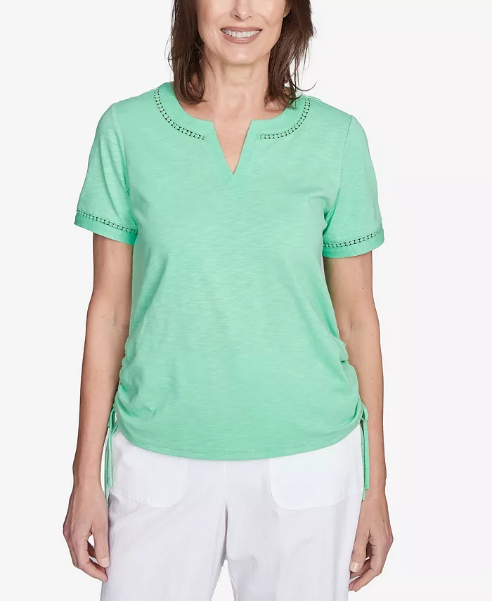 Топ Petite Rise & Shine с короткими рукавами и кружевной отделкой в горошек Alfred Dunner, зеленый
Топ Petite Rise & Shine с короткими рукавами и кружевной отделкой в горошек Alfred Dunner, зеленый