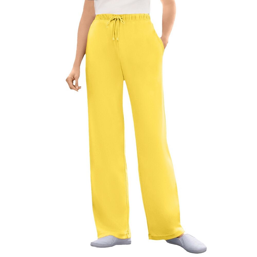 Женщина в женских спортивных трикотажных брюках с прямыми штанинами больших размеров Woman Within, цвет Primrose Yellow
Женщина в женских спортивных трикотажных брюках с прямыми штанинами больших размеров Woman Within, цвет Primrose Yellow