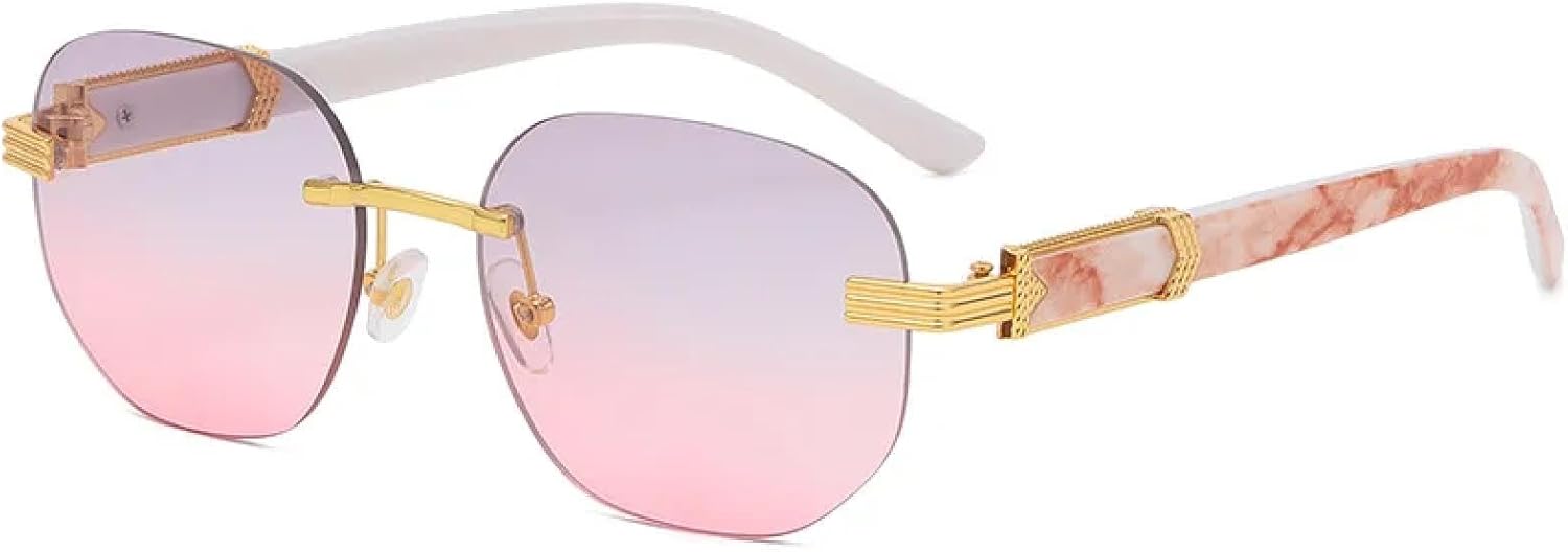 Роскошные солнцезащитные очки без оправы для женщин и мужчин, модные винтажные маленькие солнцезащитные очки для путешествий и вождения, солнцезащитные очки с защитой от УФ-излучения UV400 TKKTLLT, Gray Pink
Роскошные солнцезащитные очки без оправы для женщин и мужчин, модные винтажные маленькие солнцезащитные очки для путешествий и вождения, солнцезащитные очки с защитой от УФ-излучения UV400 TKKTLLT, Gray Pink