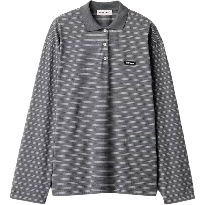 SS25 Футболка поло женская серая MIU MIU, серый
SS25 Футболка поло женская серая MIU MIU, серый