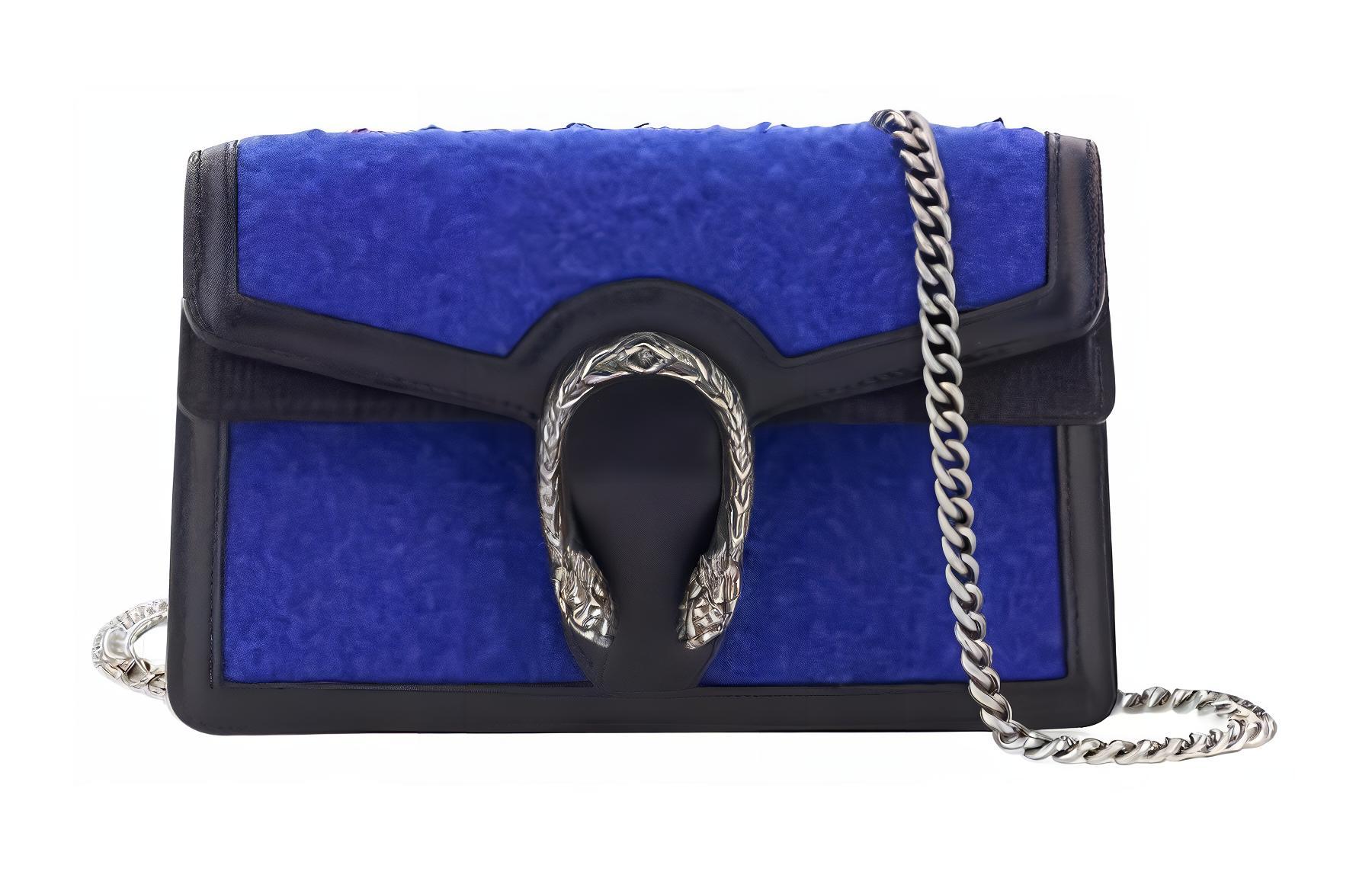 Сумка через плечо с кожаными вставками женская синяя GUCCI
Сумка через плечо с кожаными вставками женская синяя GUCCI