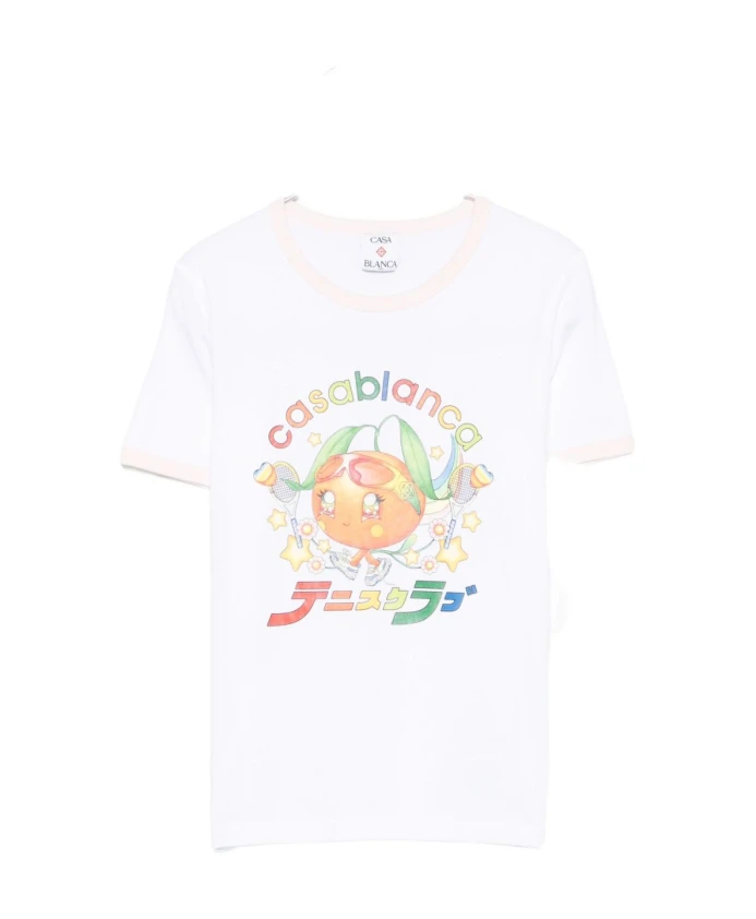 Белая и розовая хлопковая футболка-поло Casablanca, белый
Белая и розовая хлопковая футболка-поло Casablanca, белый