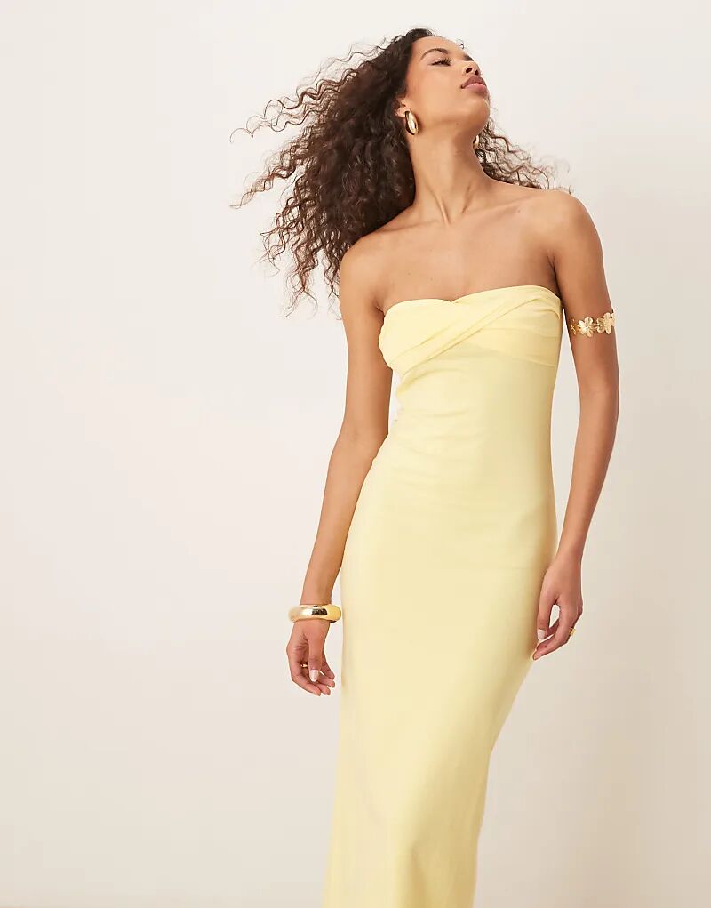 Платье-бандо мидакси ASOS DESIGN с перекрученной вставкой на груди цвета лимонада
Платье-бандо мидакси ASOS DESIGN с перекрученной вставкой на груди цвета лимонада
