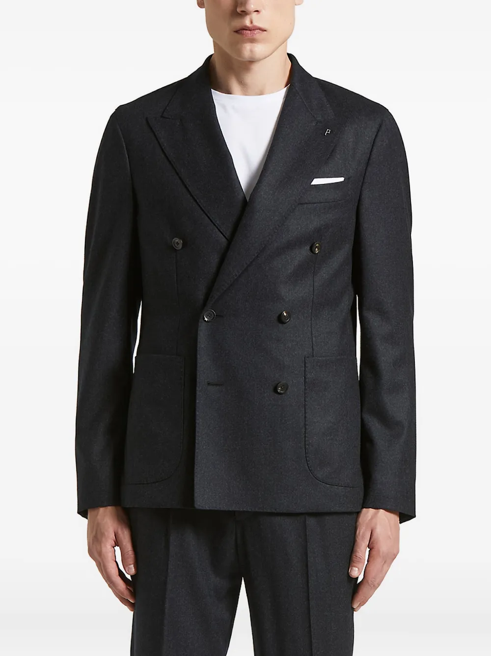 Двубортный пиджак с накладными карманами Peserico, серый
Двубортный пиджак с накладными карманами Peserico, серый