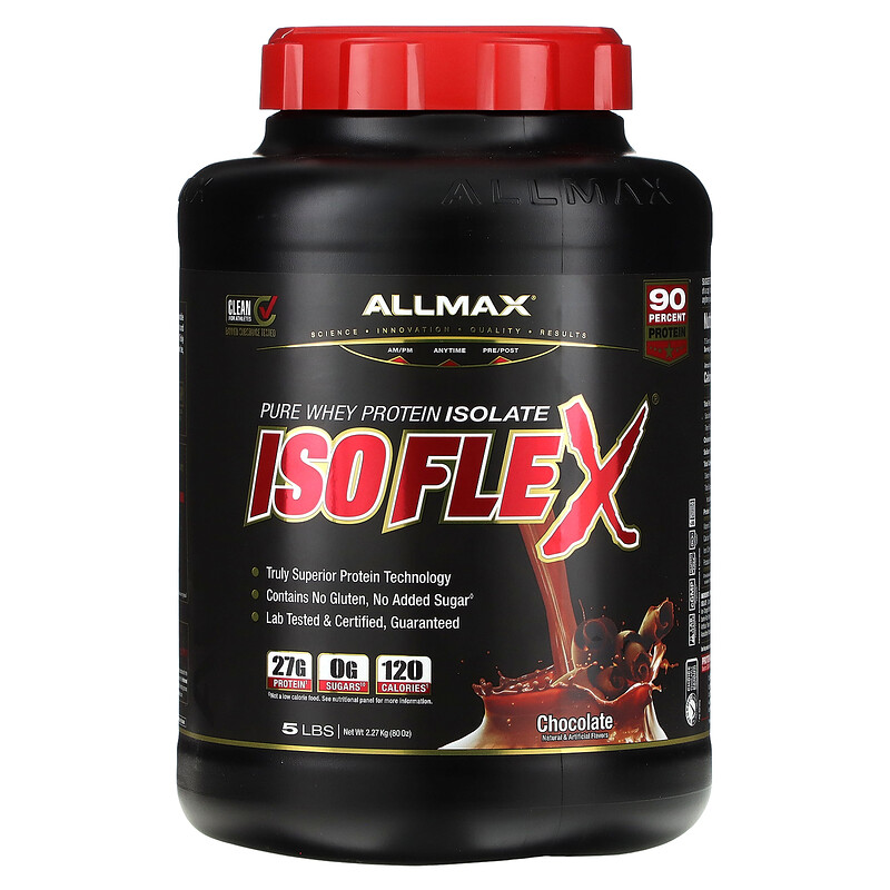 ALLMAX, ISOFLEX, чистый изолят сывороточного протеина, шоколад, 2,27 кг (5 фунтов)
ALLMAX, ISOFLEX, чистый изолят сывороточного протеина, шоколад, 2,27 кг (5 фунтов)