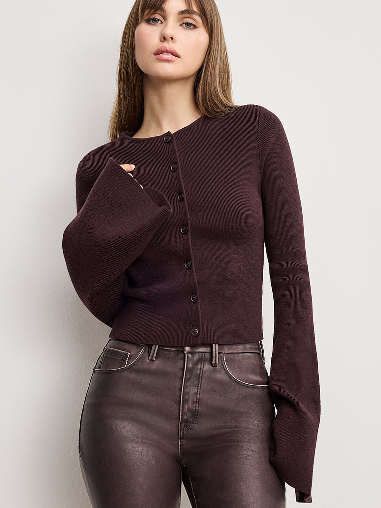 Вязаный кардиган с рукавами-колокольчиками Good American, brown
Вязаный кардиган с рукавами-колокольчиками Good American, brown