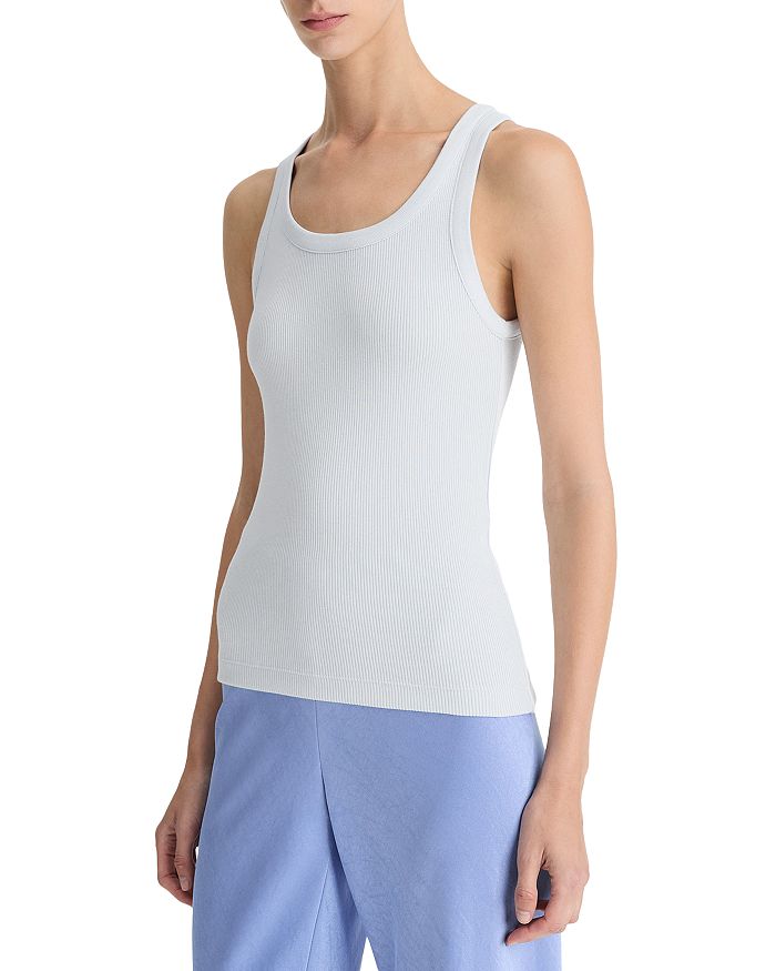 Рибленый топ с круглым вырезом Vince, синий
Рибленый топ с круглым вырезом Vince, синий